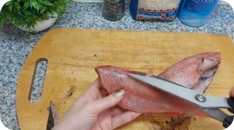 Разделка окуня для супа