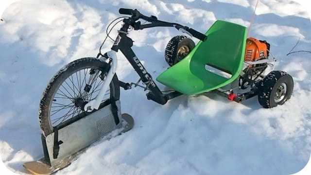 Снегоход из велосипеда