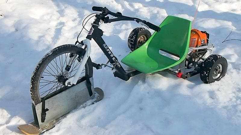 Велосипед-снегоход — как сделать своими руками