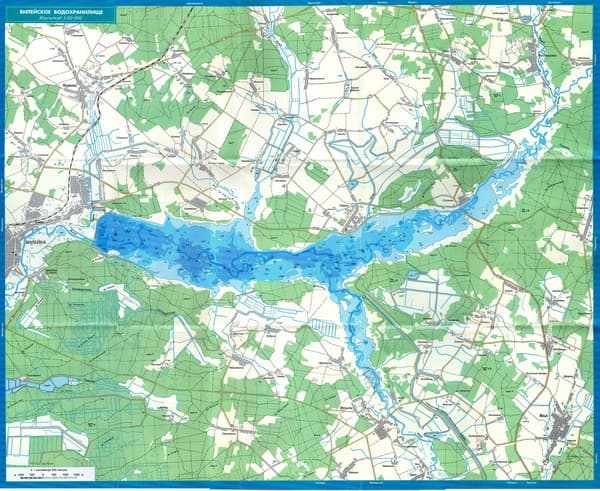 Карта глубин Вилейского водохранилища
