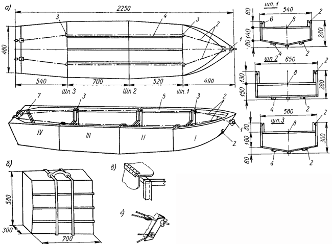 Пример чертежа лодки из фанеры