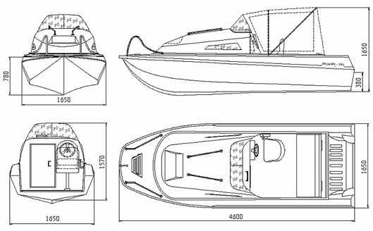 Схема лодки Казанка 5М4
